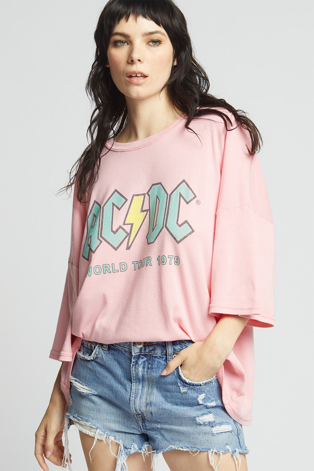 AC/DC 1979 World Tour Pink One Size Band Tee