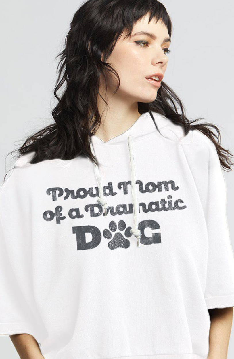 Proud Dog Mom Cropped Hoodie Tee