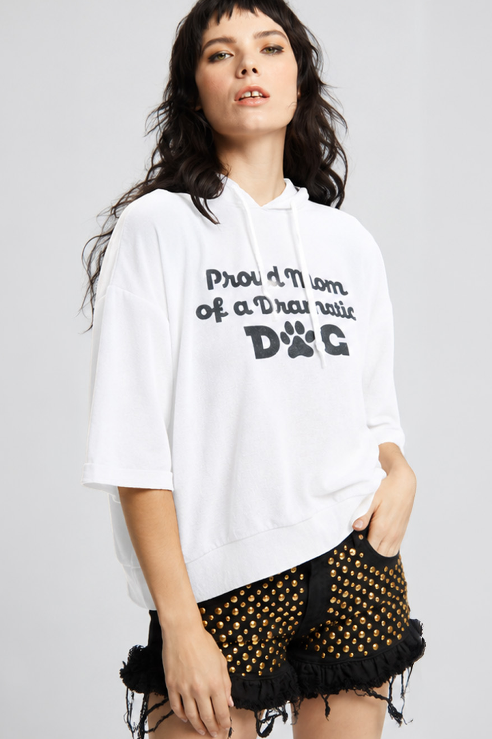 Proud Dog Mom Cropped Hoodie Tee