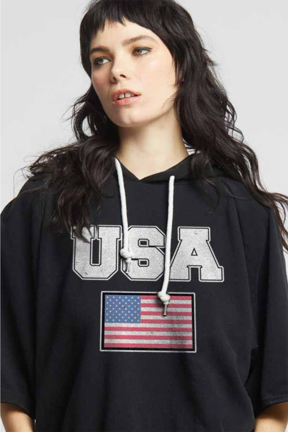 USA Cropped Hoodie
