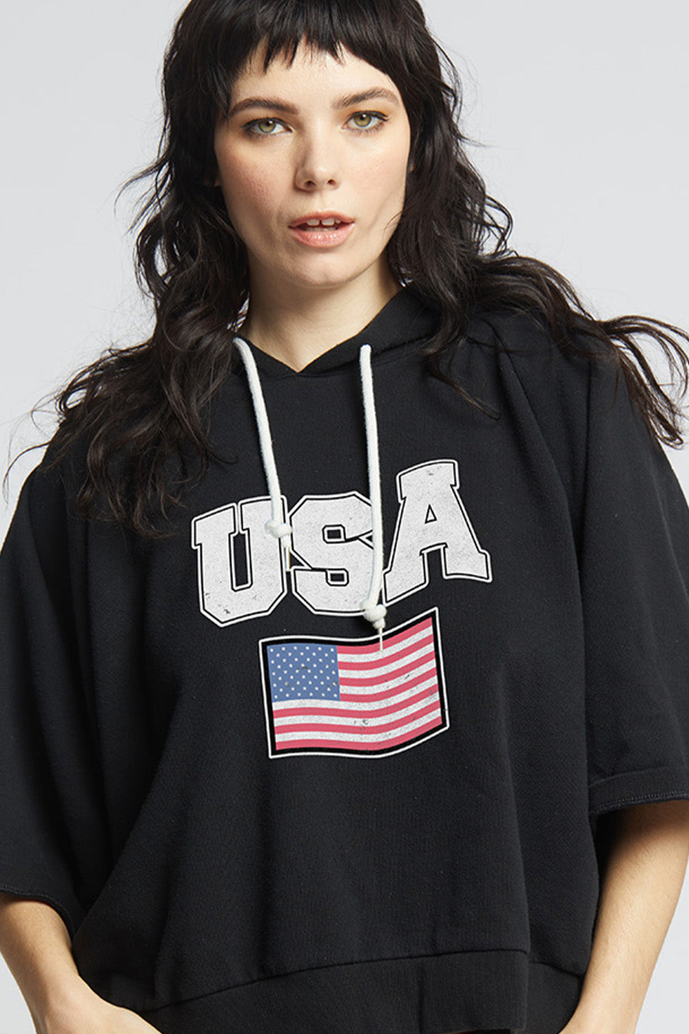 USA Cropped Hoodie