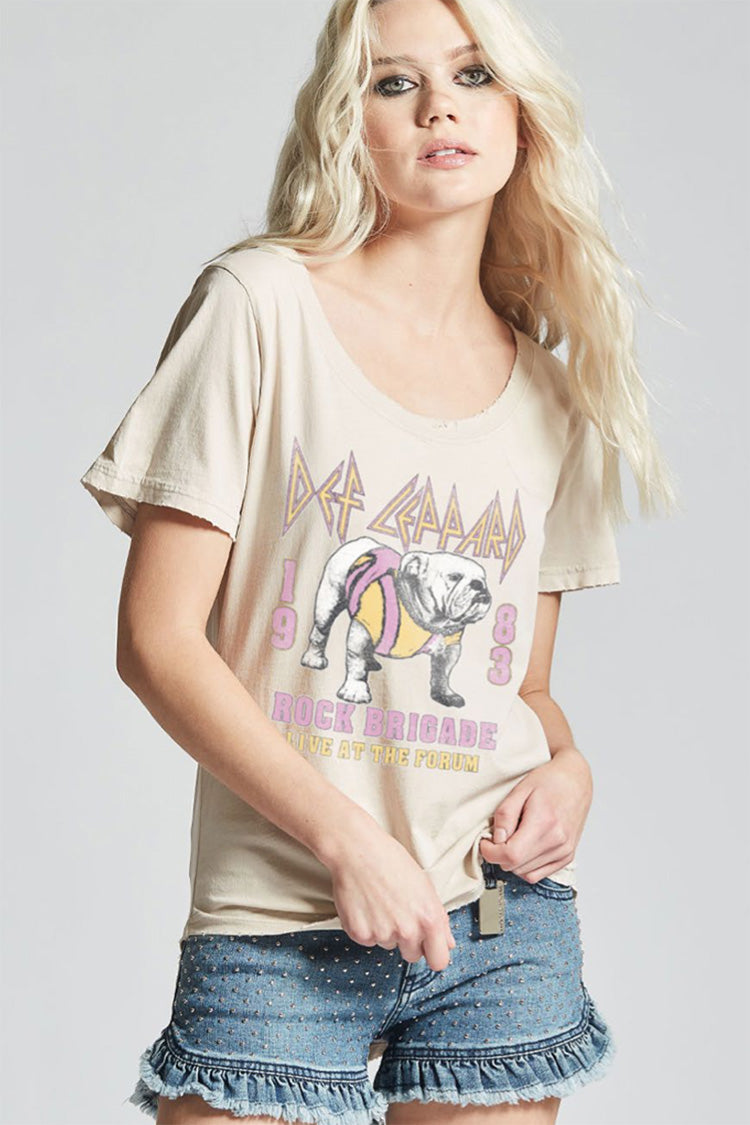 Def Leppard Rock Brigade Scoop Neck Tee
