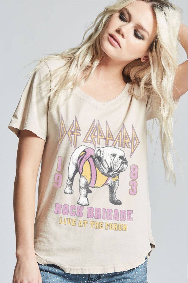 Def Leppard Rock Brigade Scoop Neck Tee