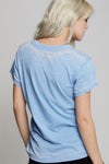 Washed Denim Burnout Tee