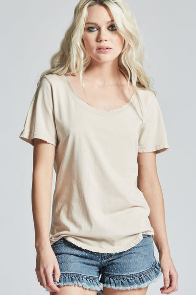 Old Lace Scoop Neck Tee