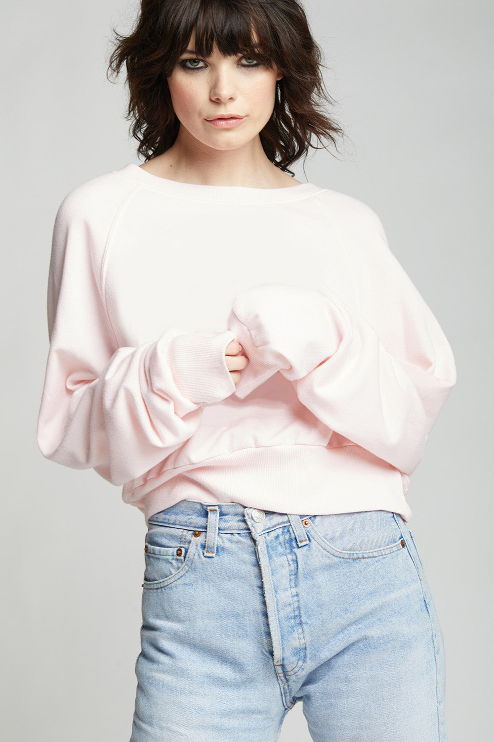Petal Pink Crop Sweatshirt