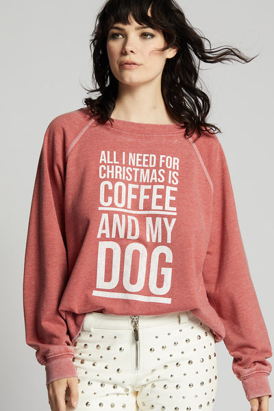 Coffee & My Dog for Christmas Sweatshirt