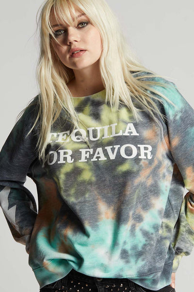 Tequila Por Favor Fall Tie Dye Sweatshirt