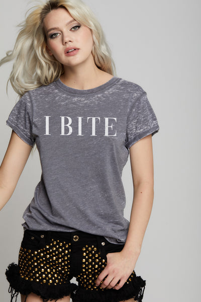 I Bite Gray Fitted Tee