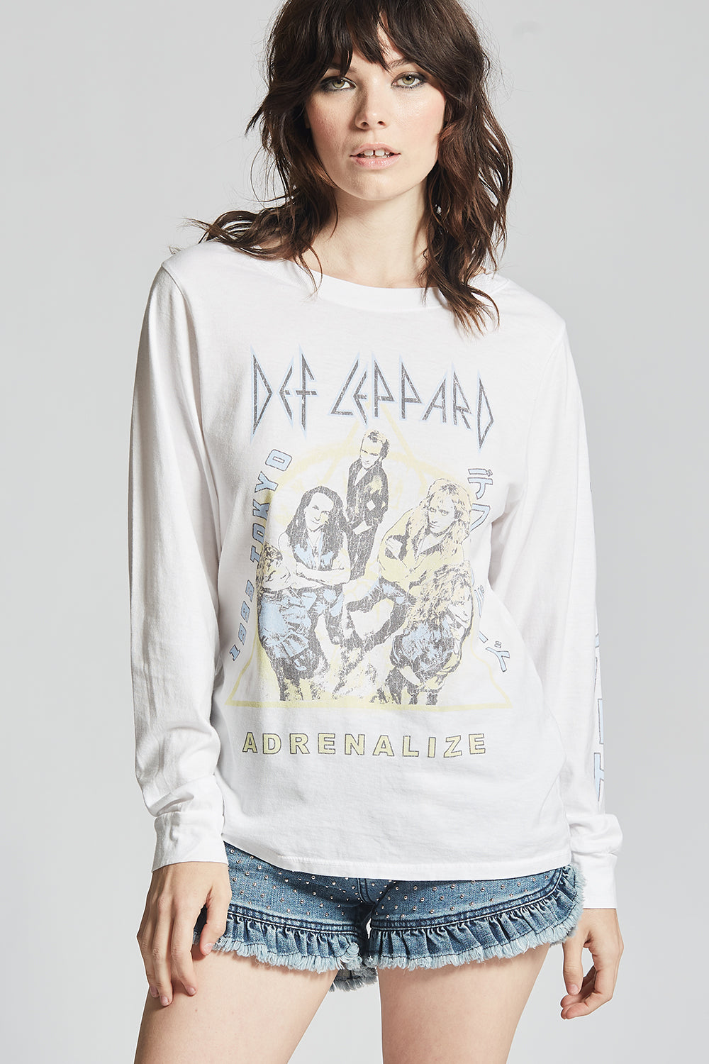 Def Leppard Hysteria Tour 1988 Women's Long Sleeve Vintage Concert T-Shirt by Chaser Brand