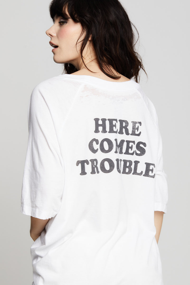 Bad Ass Here Comes Trouble One Size Tee