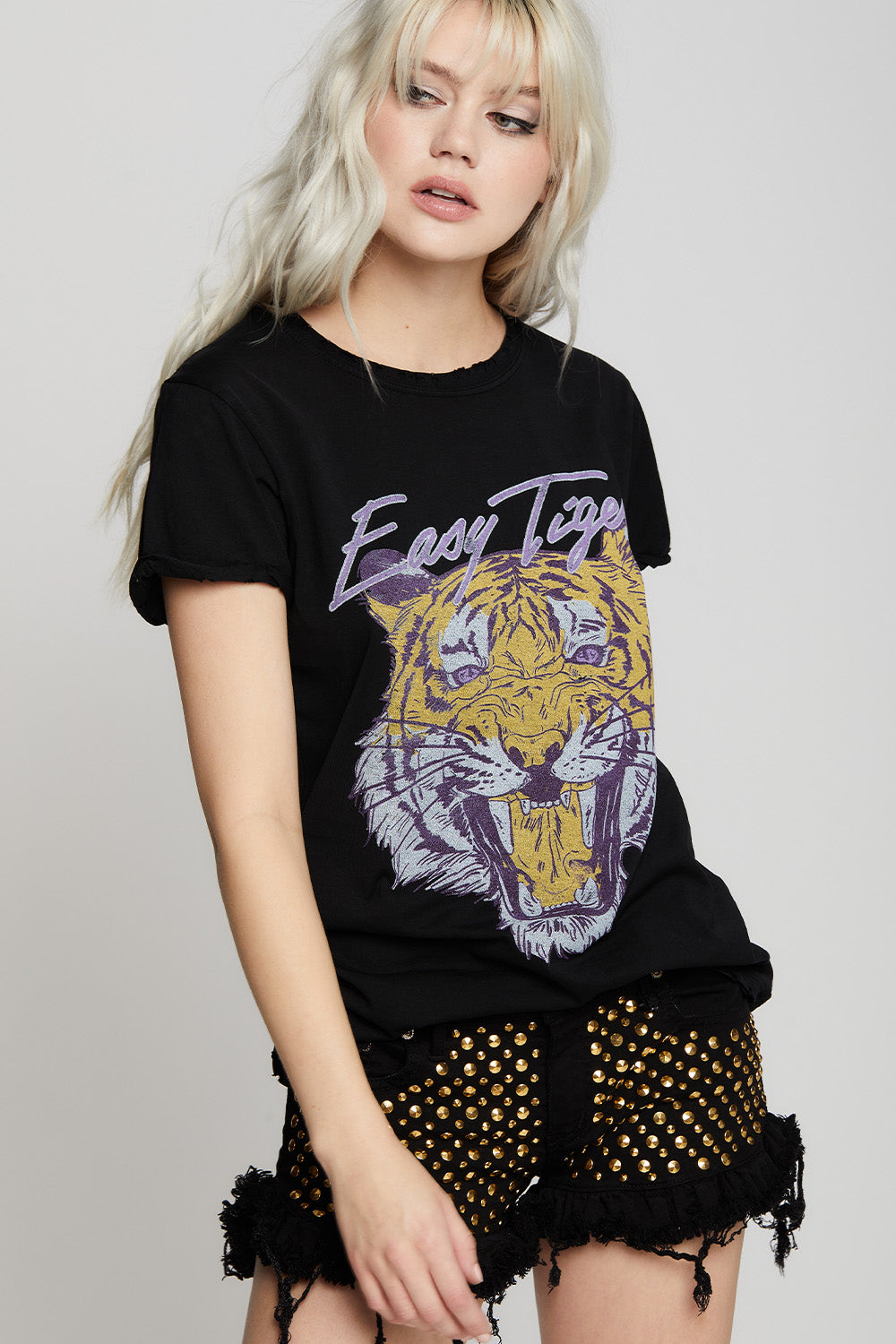 Easy Tiger Vintage Unisex Youth T-Shirt. Heather Grey Kids