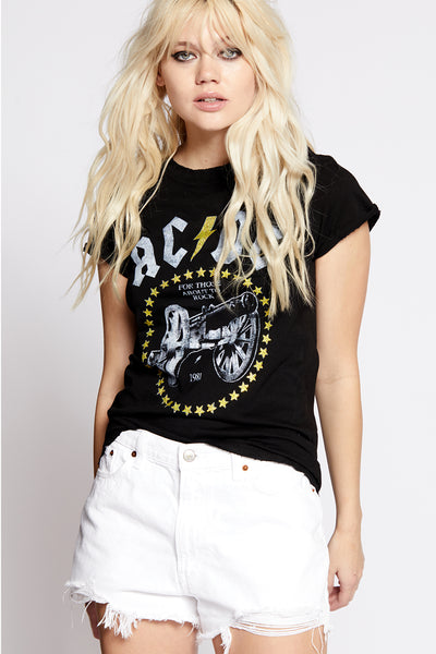 AC/DC Crystal Embellished Rock Cannon Tee
