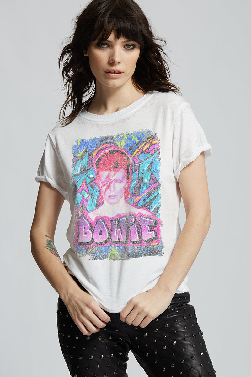 Bowie Vintage Washed Graffiti Tee