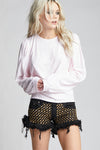 Petal Distressed Puff Sleeve